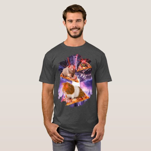 レーザー眼付きモルモットIレーザー齧歯類宇宙 Tシャツ (正面フル)