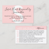 レーザー脱毛でアフターケアを回避アドバイス 名刺 (正面/裏面)