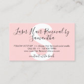 レーザー脱毛でアフターケアを回避アドバイス 名刺 (正面)