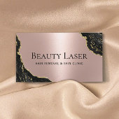 レーザー脱毛スキンクリニックバラ金ゴールド大理石 名刺
