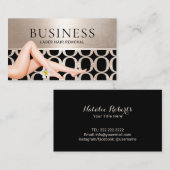 レーザー脱毛スキン幾何気に金ゴールドサロン 名刺 (正面/裏面)