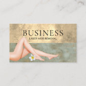 レーザー脱毛スキン気にサロン金ゴールドとブロンズ 名刺 (正面)