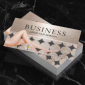 レーザー脱毛スキン気にモダン金ゴールドサロン 名刺