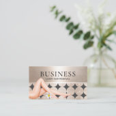 レーザー脱毛スキン気にモダン金ゴールドサロン 名刺 (スタンド正面)