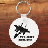 レーザー誘導の民主主義/火力による平和 キーホルダー (正面)