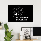 レーザー誘導の民主主義/火力による平和 ポスター (ホームオフィス)