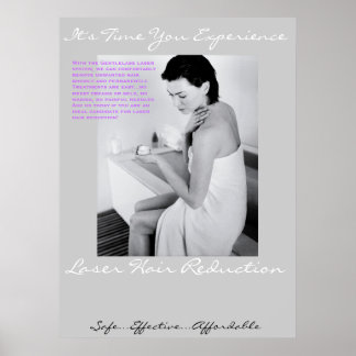 レーザー髪ポスター – タオル入り女性 ポスター