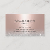 レーザー&スキン美しいサロンエステティシャンバラ金ゴールド 名刺 (裏面)