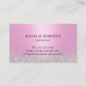 レーザー&スキン美しいサロンエステティシャンピンクシルバー 名刺 (裏面)