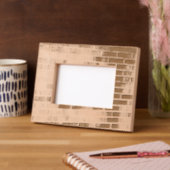 レーザ素朴刻版写真フレームれんが模様 レーザー彫刻フレーム (左)