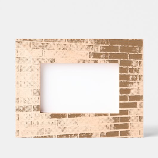 レーザ素朴刻版写真フレームれんが模様 レーザー彫刻フレーム (正面)
