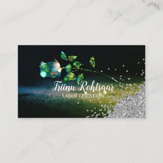 レーザ脱毛グリッターきらめく名刺 名刺 (正面)