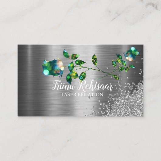レーザ脱毛グリッターきらめく名刺 名刺 (正面)