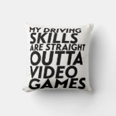 レーシングおもしろいカーのビデオゲームおたくギークゲーマー クッション (正面)