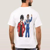 レーシングアニメスタイルTシャツ - クールストリートウェア Tシャツ (裏面)