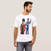 レーシングアニメスタイルTシャツ - クールストリートウェア Tシャツ (正面フル)