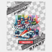 レーシングエレガントブランケットのスポーツカーボーイドライビング フリースブランケット (正面)