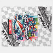 レーシングエレガントブランケットのスポーツカーボーイドライビング フリースブランケット (正面(横))