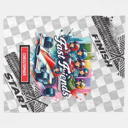 レーシングエレガントブランケットのスポーツカーボーイドライビング フリースブランケット (正面(横))