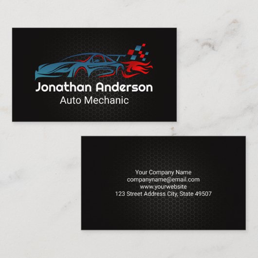 レーシングオートカー | パーツとサービス 名刺 (正面/裏面)