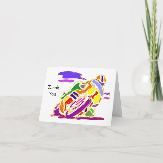 レーシングオートバイモトクロスノートカード サンキューカード (正面)