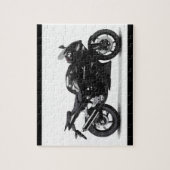 レーシングカッコいいスポーツブラックバイク297090モーターブ ジグソーパズル (縦)