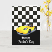 レーシングカーとパパ カード (黄色い花)