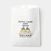 レーシングカーとビール チェッカーフラッグ レースデイ 誕生日 フェイバーバッグ (正面)