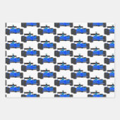 レーシングカーのタイル状デザインラッピング紙シート ラッピングペーパーシート (正面2)