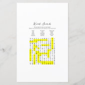 レーシングカーのベビーシャワーゲームプリント (裏面)