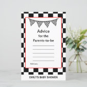 レーシングカーのベビーシャワーゲームプリント (スタンド正面)