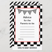 レーシングカーのベビーシャワーゲームプリント (正面/裏面)