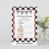 レーシングカーのベビーシャワーゲームプリント (スタンド正面)