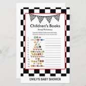 レーシングカーのベビーシャワーゲームプリント (正面/裏面)