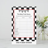 レーシングカーのベビーシャワーゲームプリント (スタンド正面)