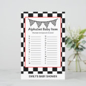 レーシングカーのベビーシャワーゲームプリント (スタンド正面)