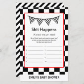 レーシングカーのベビーシャワーゲームプリント (正面/裏面)