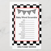 レーシングカーのベビーシャワーゲームプリント (正面/裏面)