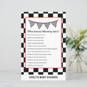 レーシングカーのベビーシャワーゲームプリント (スタンド正面)