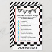 レーシングカーのベビーシャワーゲームプリント (正面/裏面)