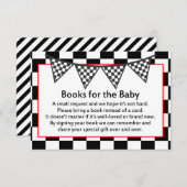 レーシングカーのベビーシャワーゲームプリント エンクロージャーカード (正面/裏面)