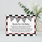 レーシングカーのベビーシャワーゲームプリント エンクロージャーカード (スタンド正面)