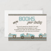 レーシングカーのベビーシャワーブックベビーカード 招待状 (正面/裏面)