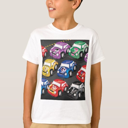 レーシングカーのロードレース Tシャツ (正面)