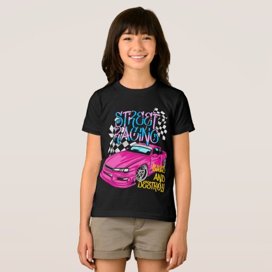 レーシングカーの市街 トライブレンドＴシャツ (正面全面)