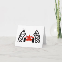 レーシングカーの感謝カードまたは白紙のカード サンキューカード