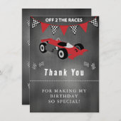 レーシングカーの誕生日お礼メッセージ サンキューカード (正面/裏面)