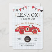 レーシングカーの誕生日招待状 招待状 (正面)