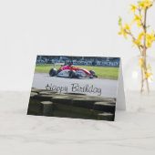 レーシングカーの誕生日 カード (黄色い花)