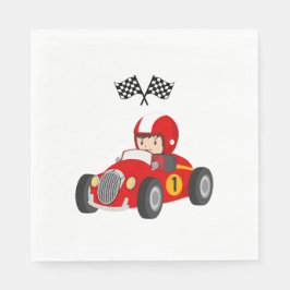 レーシングカーの1歳の誕生日ナプキン スタンダードランチョンナプキン